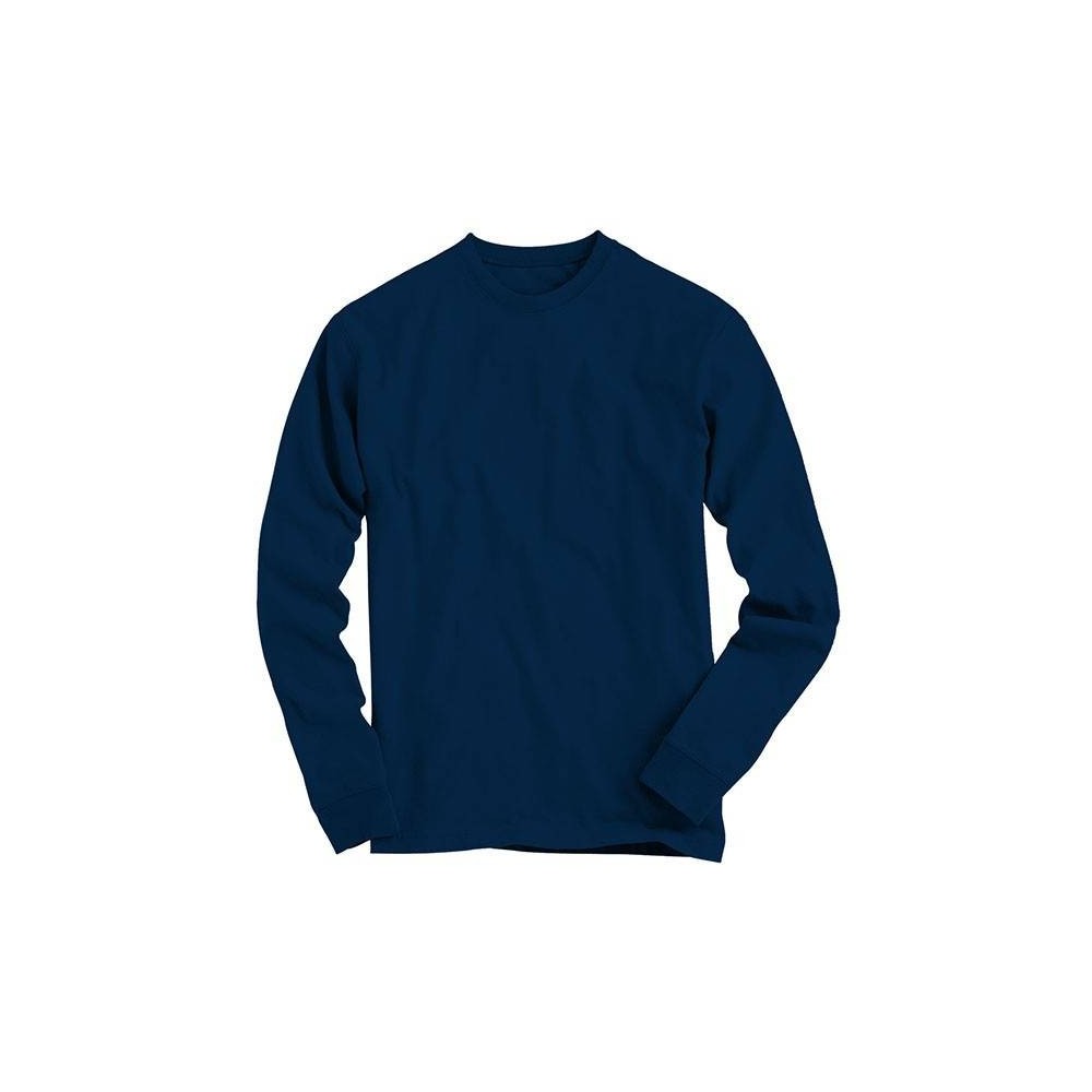 Remera Algodón Manga Larga – Color Azul Marino/Negro/Blanco - S Al 2Xl