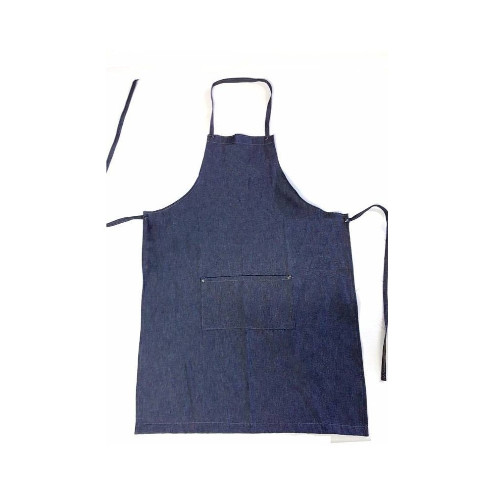 Delantal De Jeans Azul - 8 Oz. - Medida 60 X 90 Cm - Con Bolsillo -