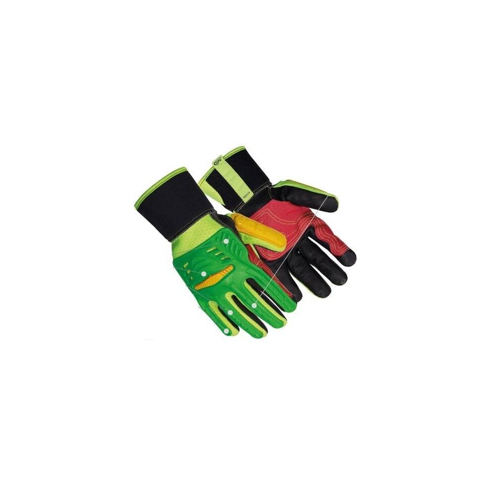 Guante Vaqueta Color Hidrofugado - Refuerzo Cadenero - Proteccion Antigolpe Y Anticorte Tejido De Aramida - Cut 5 - Art