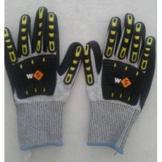 Guante Tejido S/Costura Gris - Doble Baño De Nitrilo Espumado - Refuerzo Tpr - Antigolpe - Tejido Anticorte G13 - Modelo