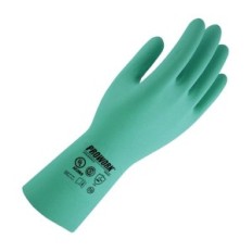 Guante Acrilonitrilo Verde Pesado - Flocado En Palma – Marca Prowork - Talle 8
