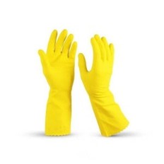 Guante De Látex Domestico Amarillo - Flocado - Art. Ldom 04 Talle /11 - Marca Segod.