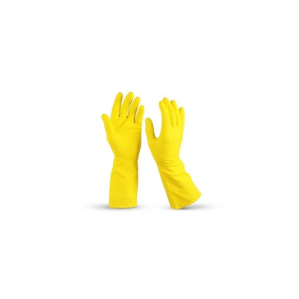 Guante De Látex Domestico Amarillo - Flocado - Art. Ldom 04 Talle /11 - Marca Segod.