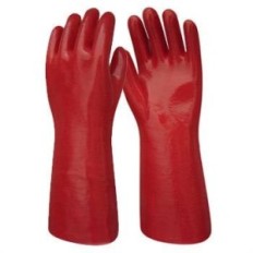 Guante Pvc Rojo Industrial  Liviano - Largo 30 Cm. – Marca Bil Vex