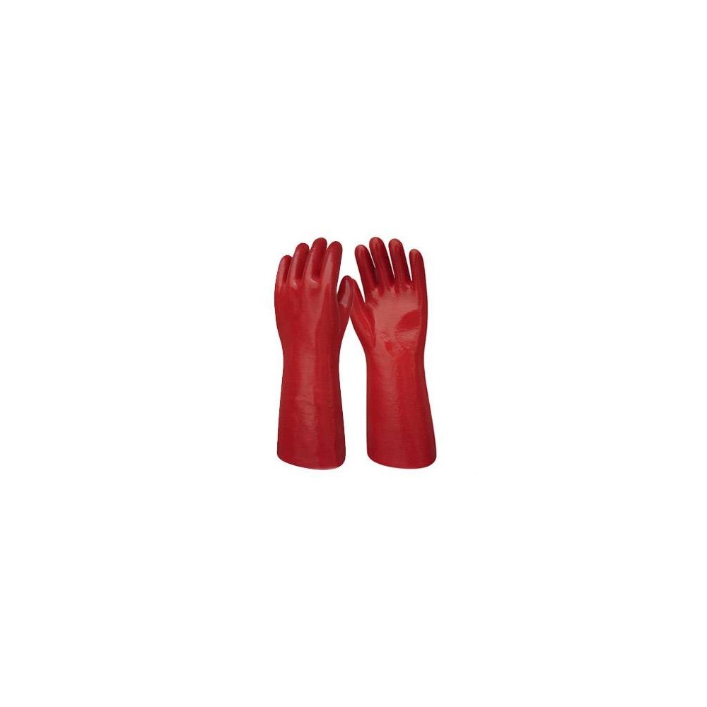 Guante Pvc Rojo Industrial  Liviano - Largo 30 Cm. – Marca Bil Vex