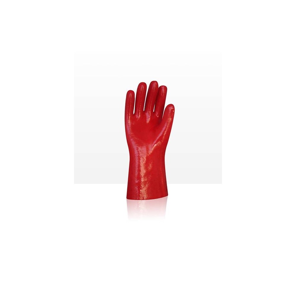 Guante Pvc Rojo Industrial  Liviano - Largo 30 Cm. – T/10