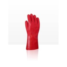 Guante Pvc Rojo Industrial  Liviano - Largo 30 Cm. – T/10 -. Aspero.