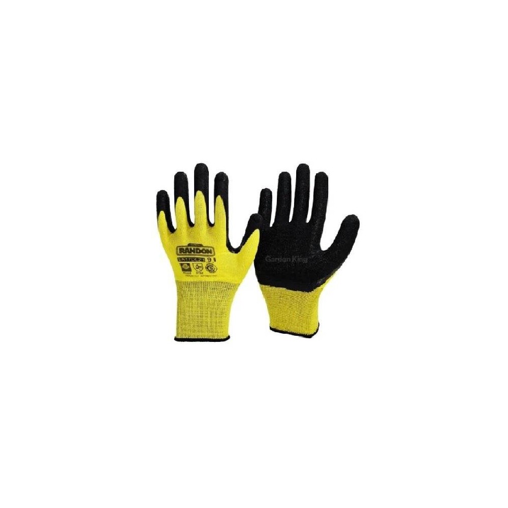 Guante Tejido G13 De Nylon Poliamida - Con Baño De Latex Rugoso - Modelo Garra I - Talle 9 - Marca Randon.