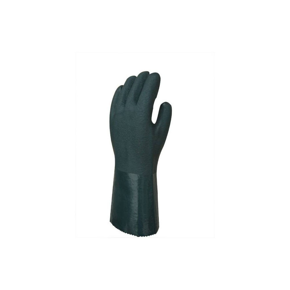 Guante Pvc Verde Industrial  Liviano - Largo 35 Cm. Para Hidrocarburo - T/10- Aspero