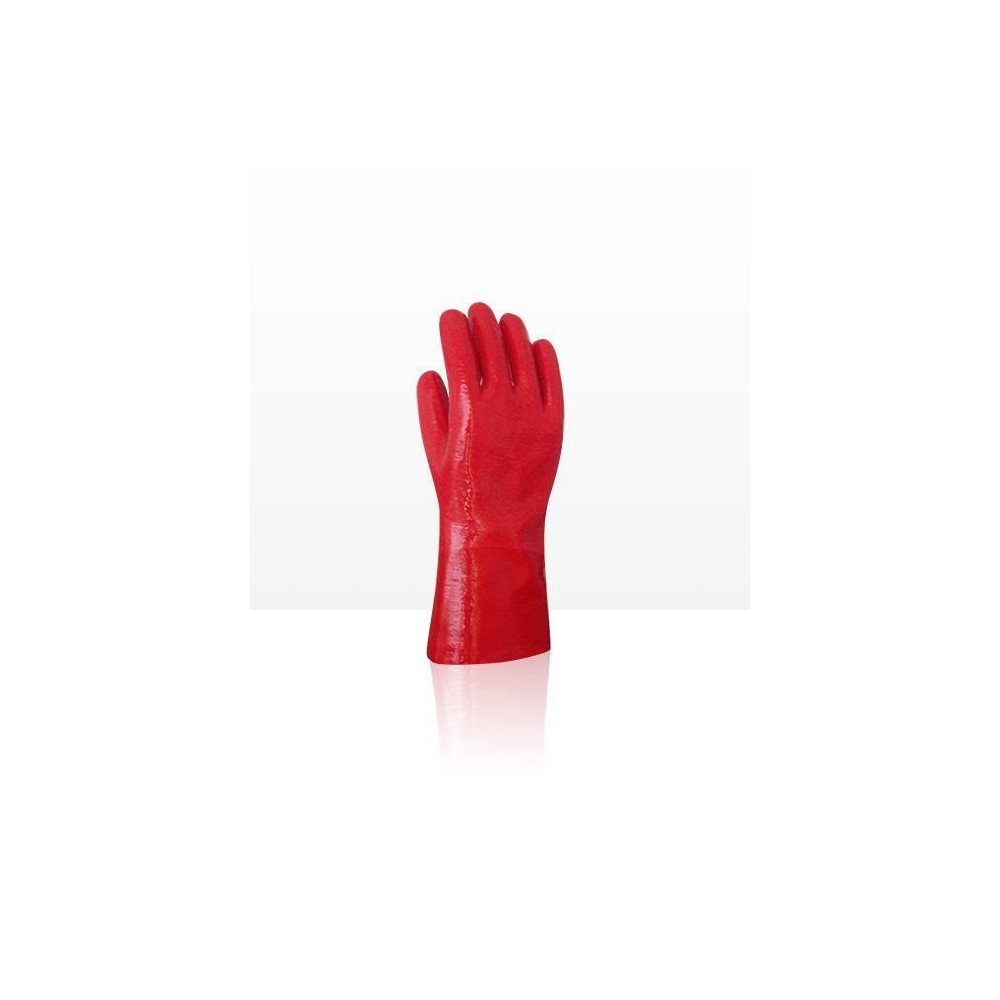 Guante Pvc Rojo Industrial  Pesado - Largo 30 Cm. – T/10