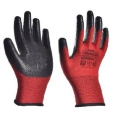 Guante Tejido G13 De Nylon Poliamida - Con Baño De Nitrilo Rugoso - Modelo Mecano Pesado - Talle 8 - Marca Randon.
