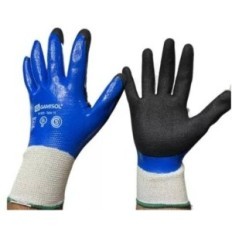 Guante Tejido G10 S/Costura Anticorte De Dyneema C/ Doble Baño De Nitrilo - Sandy - Nivel 5 Al Corte - Palma Rugosa - Art