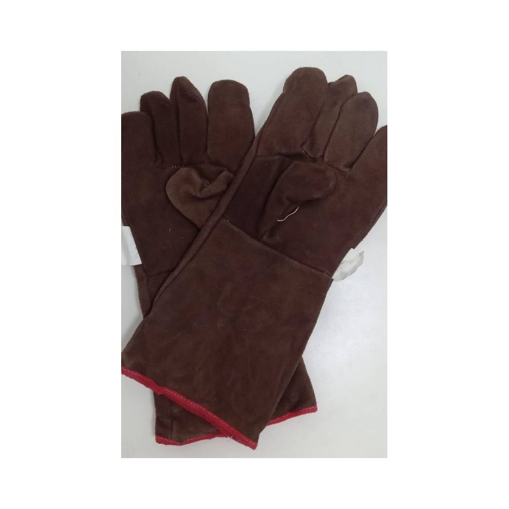 Guante De Cuero Descarne Para Soldador Con Forro Interior Y Costuras Con Hilo De Kevlar Color Marrón Talle 10 - Art. Gd11M