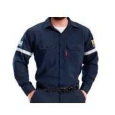 Camisa Ignifuga S/ Bandas Reflectivas – 88% Alg. Retar./ 12% Poliamda - Azul Marino - 6.80 Oz/ Yd2 - Modelo Jupiter - Marca