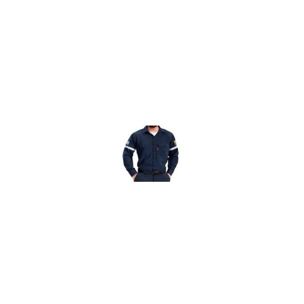 Camisa Ignifuga S/ Bandas Reflectivas – 88% Alg. Retar./ 12% Poliamda - Azul Marino - 6.80 Oz/ Yd2 - Modelo Jupiter - Marca
