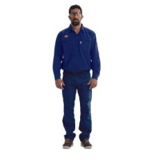 Camisa Ignifuga S/ Bandas Reflectivas – 100% Algodón Retar. - Azul Marino - 6.80 Oz/ Yd2 - Modelo Cteh - Marca Saavedra