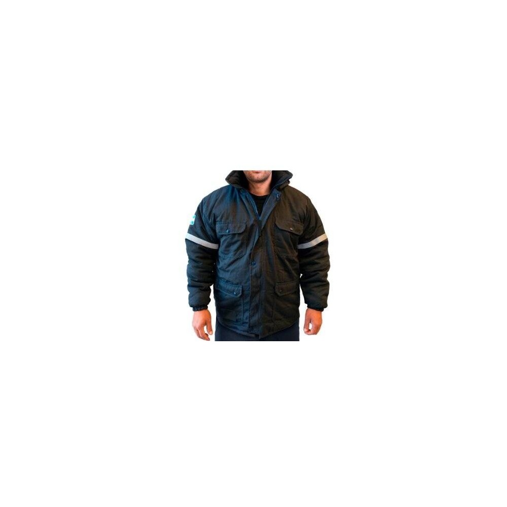 Campera Ignifuga C/Ref. Y Capucha Desmontable – 100% Algodón Retar. - Azul Marino - 6.80 Oz/ Yd2 Tela Cedrotech - Modelo Cteh