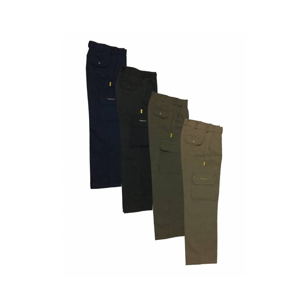 Pantalon De Gabardina - 8 Oz. Azul Marino - Tipo Cargo - T/40 - Marca Pampero.