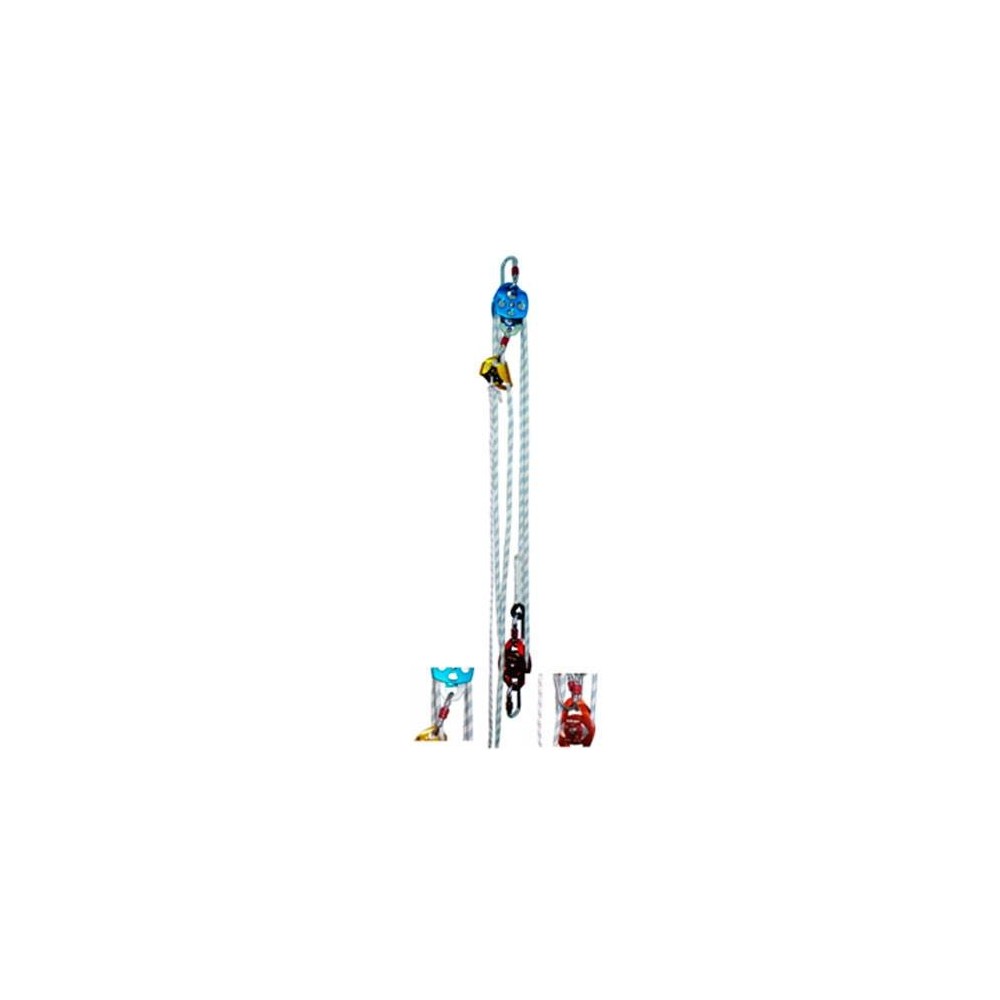 Kit Completo Con Poleas De Seguridad Para Rescate De 50 Mt Largo Pernite Ascenso Y Descenso - Art. Kres-50