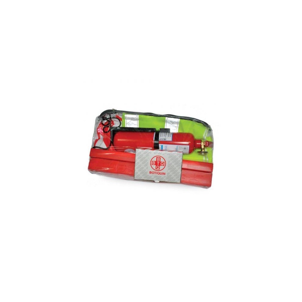 Kit Vehicular: 1 Chaleco Fluo+Reflectivo - 1 Extintor Abc X 1 Kilo - 1 Bandera Plástica - 1 Baliza Triangulo - 1 Botiquin
