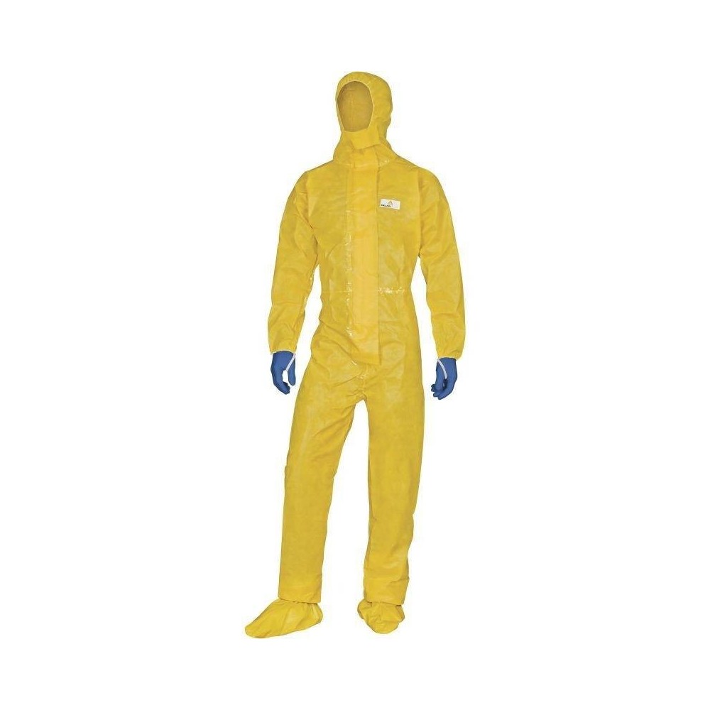 Mameluco Techem® Con Capucha - Costuras Soldadas - Doble Barrera Química Exterior Antiestático - 85 Gr/M² - Marca Duty. Talle M