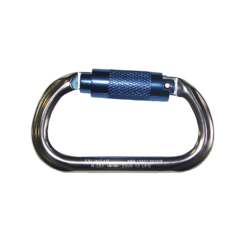 Mosqueton Carabinero De 18 Mm. Con Triple Traba En Aluminio. Art. Mos-002