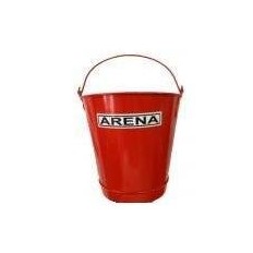 Balde Metalico Manija Movil 10 Lts Color Rojo  Con Calco Arena Para Usos Varios  Arena  Absorbente. Art. 97656