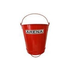 Balde Metalico Doble Manija Movil 10 Lts Color Rojo  Con Calco Arena Para Usos Varios  Arena  Absorbente. - Art. 97657