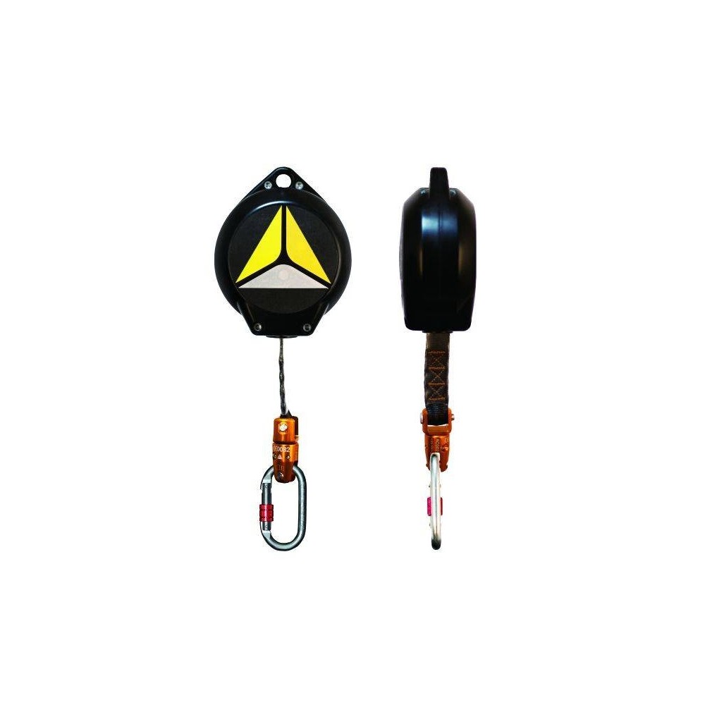 Dispositivo Anticaida Retractil - Cinta Plana De 25 Mm Con Amortiguador Y Mosqueton Carabinero - Largo 6 Mt. - Art. 308.