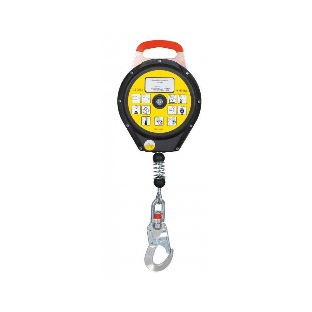 Dispositivo Anticaida Retractil - Cinta 2.5 Mm - Espesor - Largo 6 Mt. - Mosqueton Giratorio - Art. Skyrfa060W - Marca Sky
