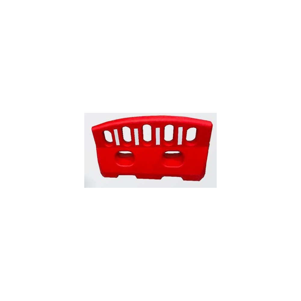 Canalizador Tipo Valla Peatonal De 1 Mt De Largo X 60 Cm De Alto X 24 Cm De Ancho - Color Blanco/Rojo - Capacidad 60 Lts.