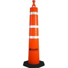 Cono Naranja De Polietileno Semirígido Tipo Rutero – 120 Cm Altura – Base De 6 2 Kg. - Una Sola Pieza. –