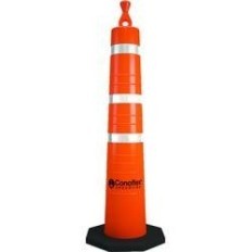 Cono Naranja De Polietileno Semirígido Tipo Rutero – 120 Cm Altura – Base De 6 2 Kg. - Una Sola Pieza. –