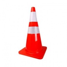 Cono Naranja De Pvc Semirigido – 75 Cm Altura - Base De 35 X 35 Cm Peso 1 3 Kg. - Una Sola Pieza. 1 Banda Reflectiva.