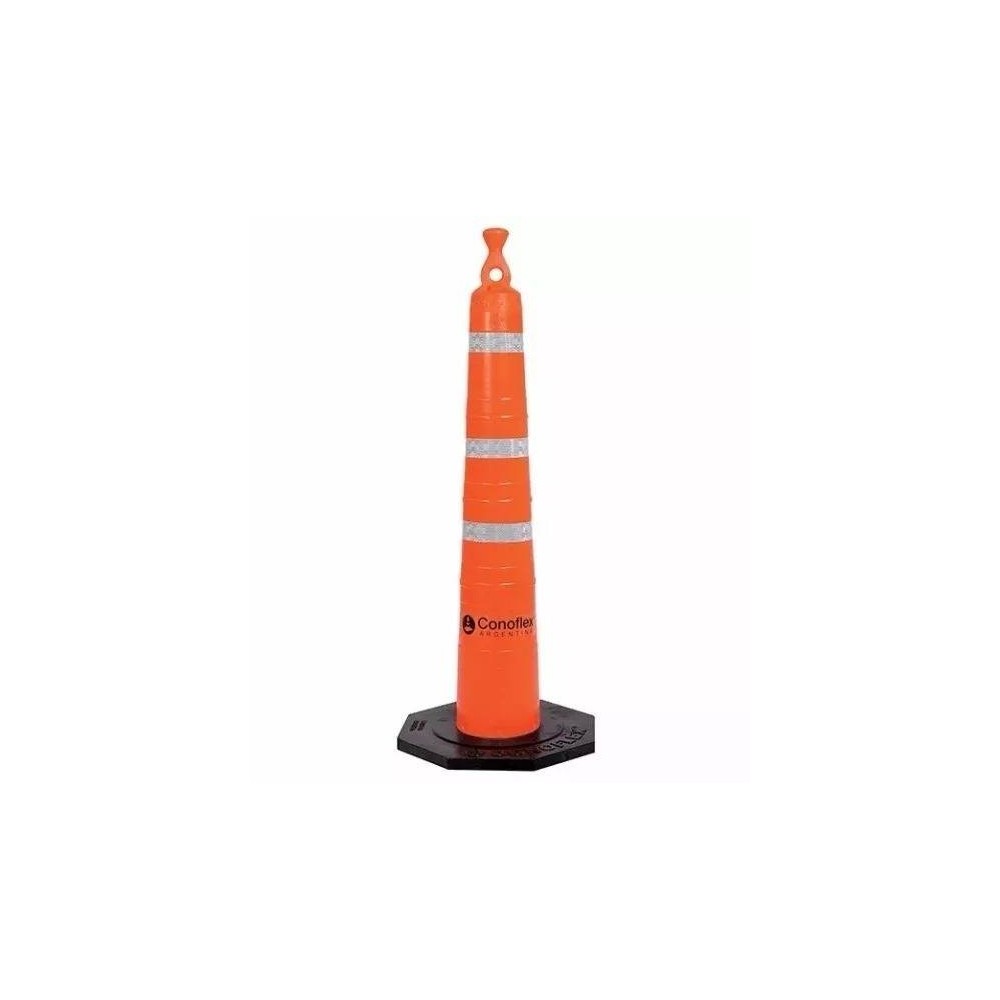 Cono Naranja De Pvc Flexible Con Memoria – 120 Cm De Altura Peso 8 Kg. - Una Sola Pieza. –