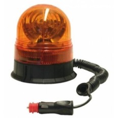 Faro Rotativo De 12 Volts Con Imán - Color Ambar - Con Enchufe Para Encendedor.