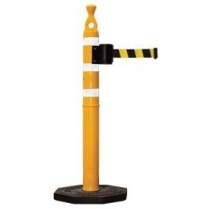Ordenador De Fila - Columna De Polietileno Semirígido - Base Octogonal Maciza De Pvc. - Cinta Autoenrollable De 200 Cm. - Con