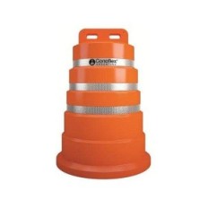 Tambor Naranja De Polietileno Semirígido (Pemd). Una Sola Pieza. Con Reflectivo - Altura: 98 Cm. - Base: Ø 70 Cm. - Peso: 9 Kg.