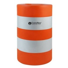 Tambor Naranja De Polietileno Semirígido (Pemd) Con Reflectivo Apto Para Llenado Con Arena O Agua. Altura: 100 Cm - Base: Ø 58