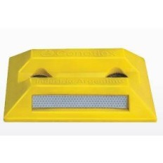 Tacha Divisoria De De Pvc Flexible. Una Sola Pieza - Con Reflectivos Altura: 4 Cm - Base: 20 X 10 Cm - Amarillo. Negro. Blanco.