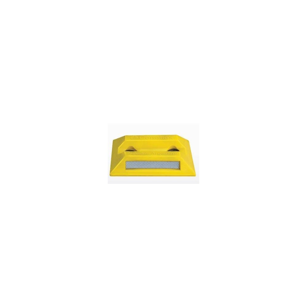 Tacha Divisoria De De Pvc Flexible. Una Sola Pieza - Con Reflectivos Altura: 4 Cm - Base: 20 X 10 Cm - Amarillo. Negro. Blanco.
