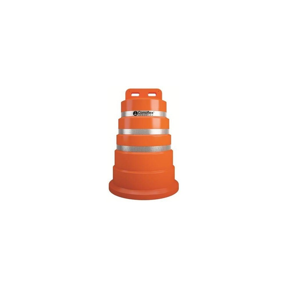 Tambor Naranja De Polietileno Semirígido (Pemd). Una Sola Pieza. Sin Reflectivo - Altura: 98 Cm. - Base: Ø 70 Cm. - Peso: 9 Kg.